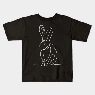 Bunny Rabbit Art | Minimalist line art illustration 4 Kids T-Shirt